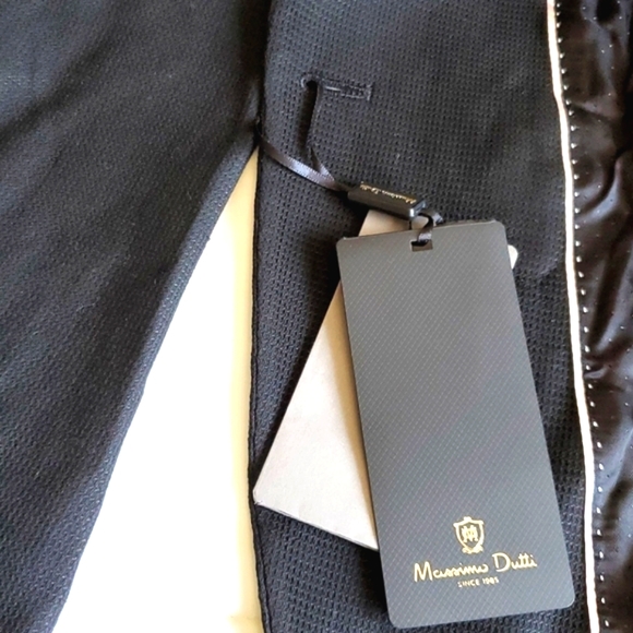 Massimo Dutti Black Textured Weave Suit Blazer - Picture 10 of 16